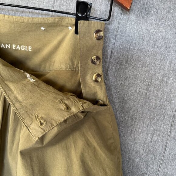 American Eagle AE Olive Green Stretch Bubble Mini Skort Size 8 - Picture 5 of 14